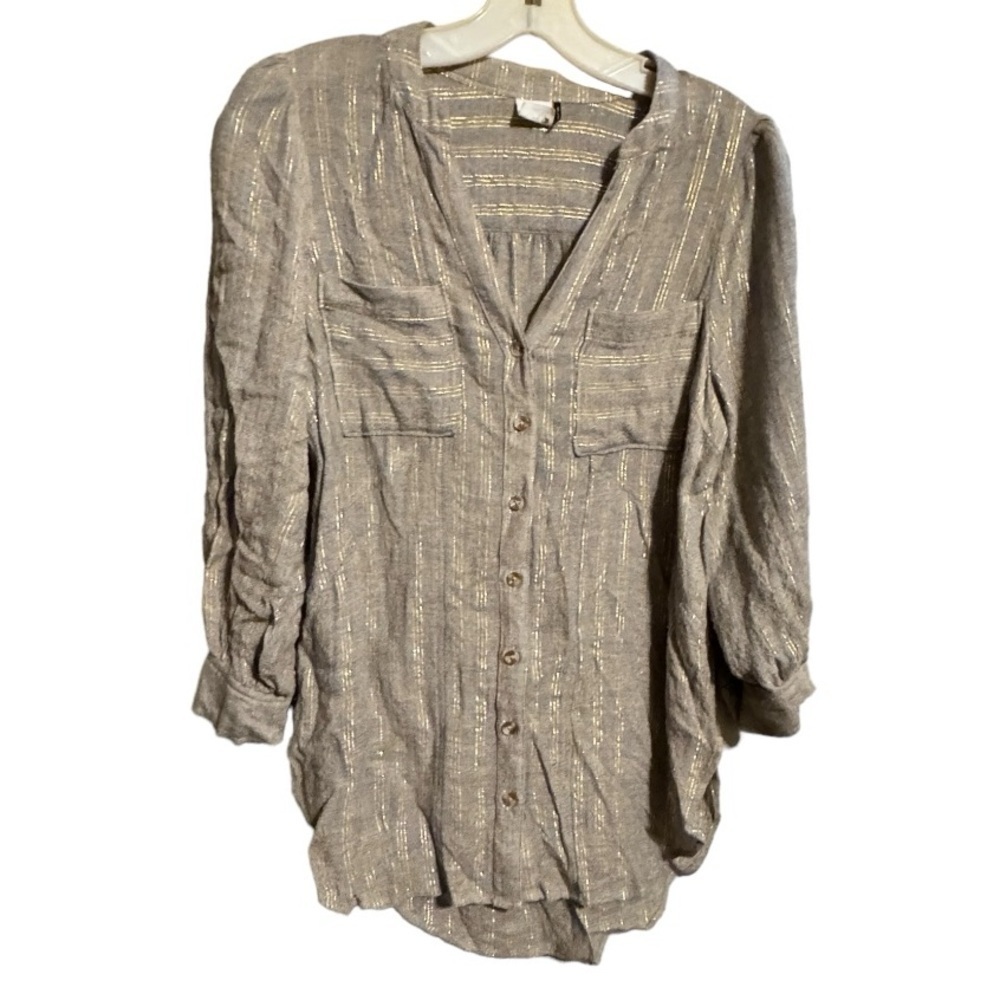 Akemi + Kin Top with Gold Metallic Threads